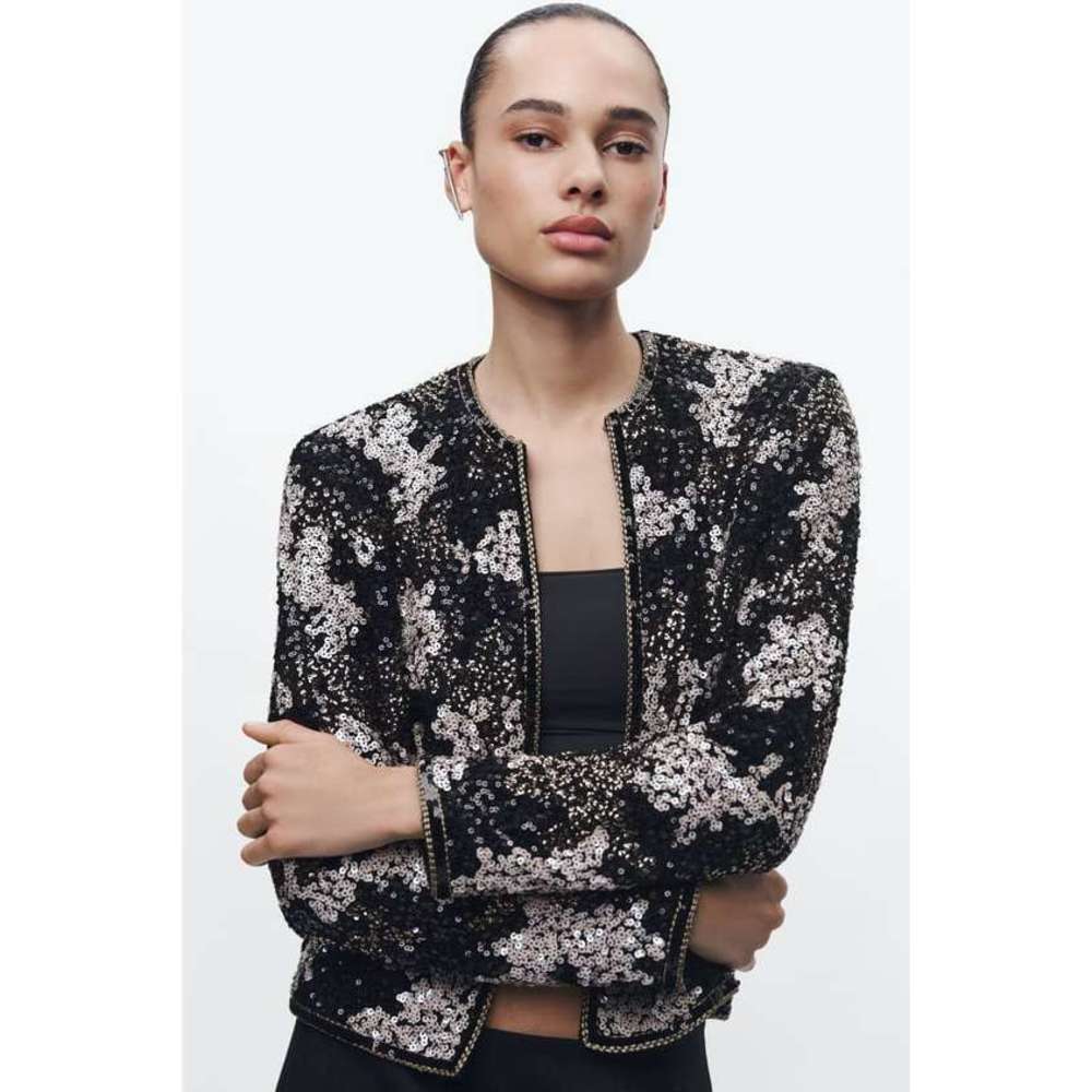 🤍 OPEN FRONT SEQUIN JACKET NWT - image 4